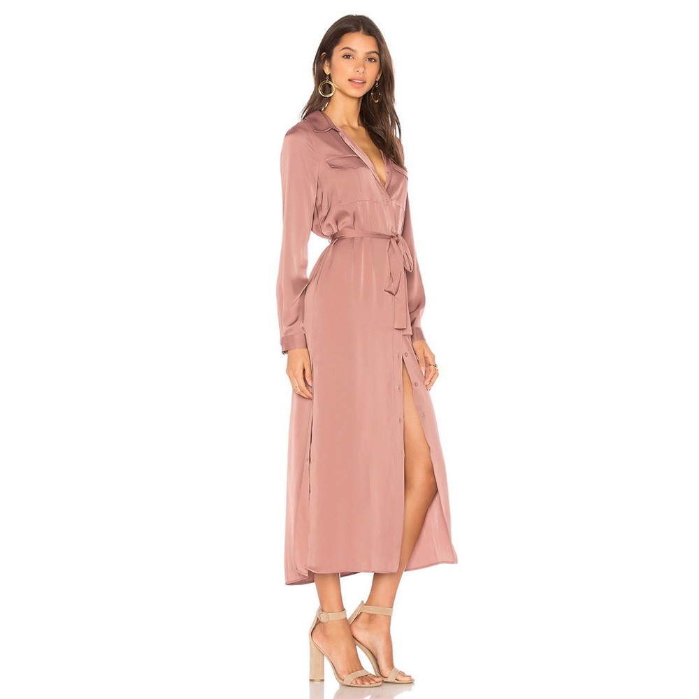 L’Academie Long Sleeve Shirt Dress Mauve S NWT - Picture 5 of 15